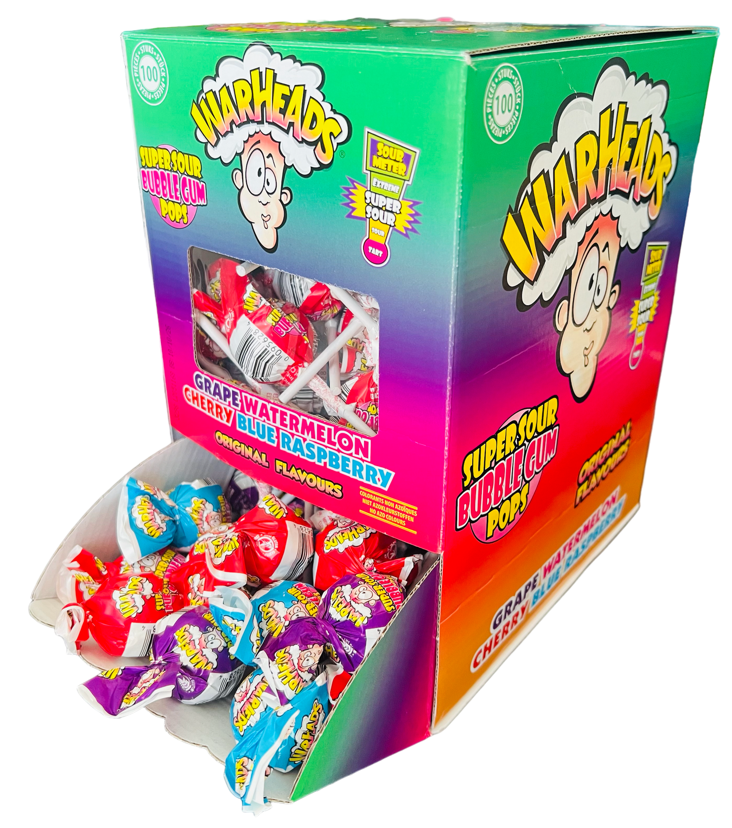 Warheads Super Sour bubblegum Pops (7g)