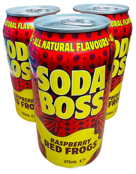 Soda Boss Raspberry Red Frogs (375ml)