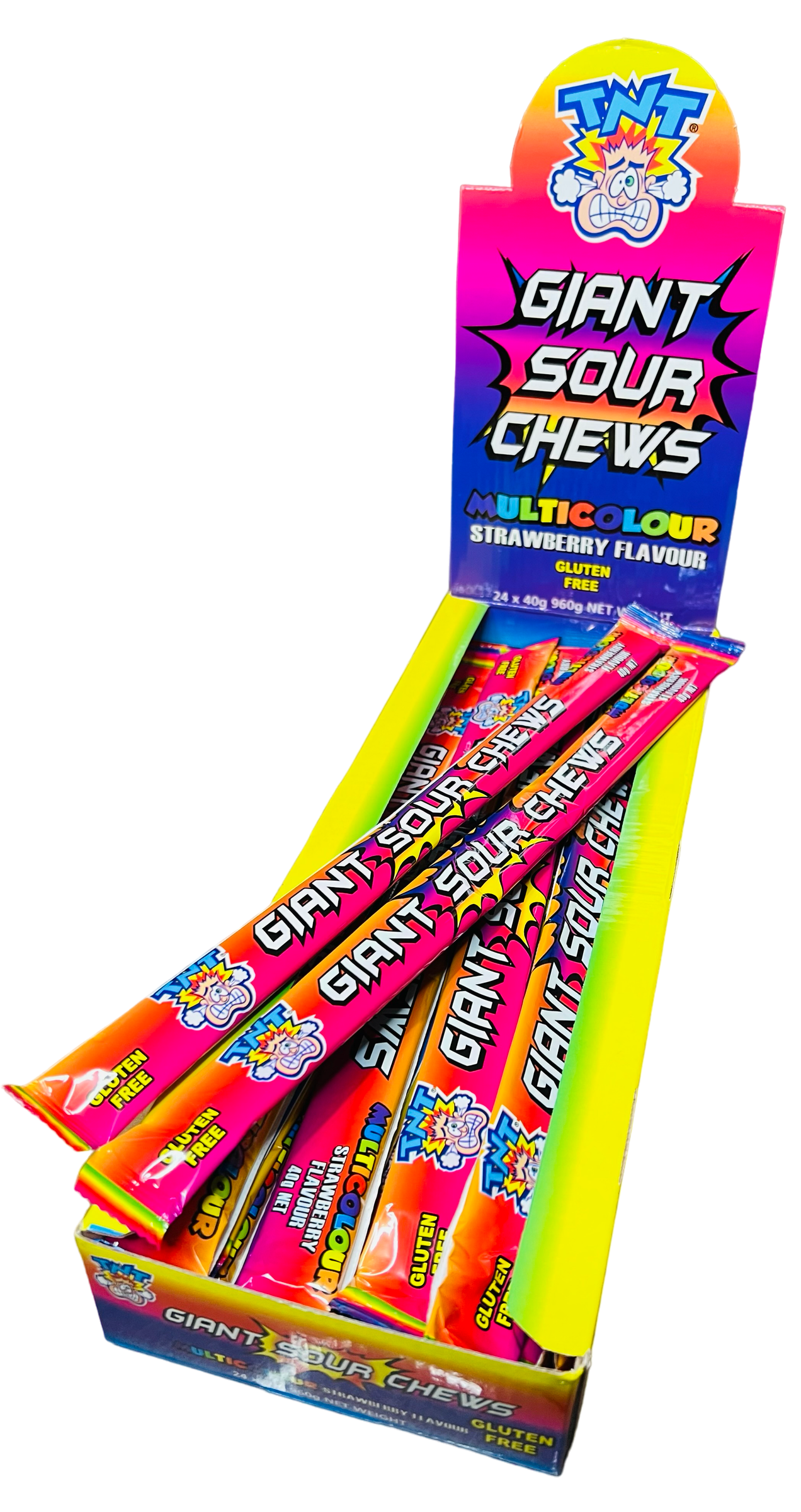 TNT Giant Sour Chews Strawberry (40g)(GF)