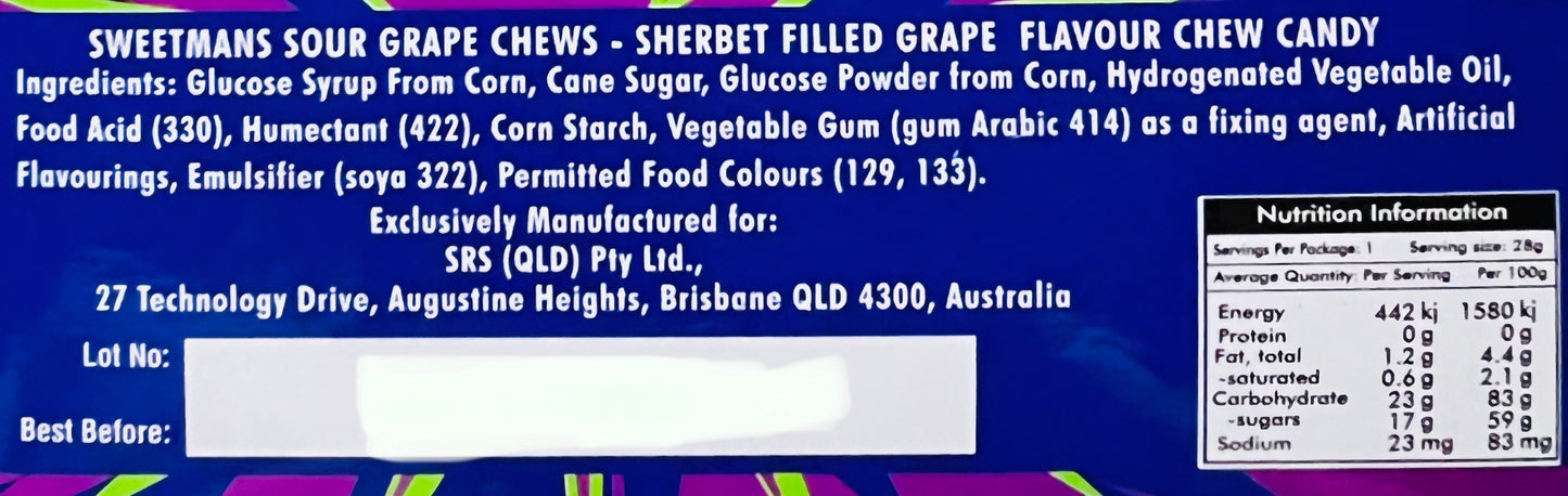 Zombie Chews Sour Grape (28g)